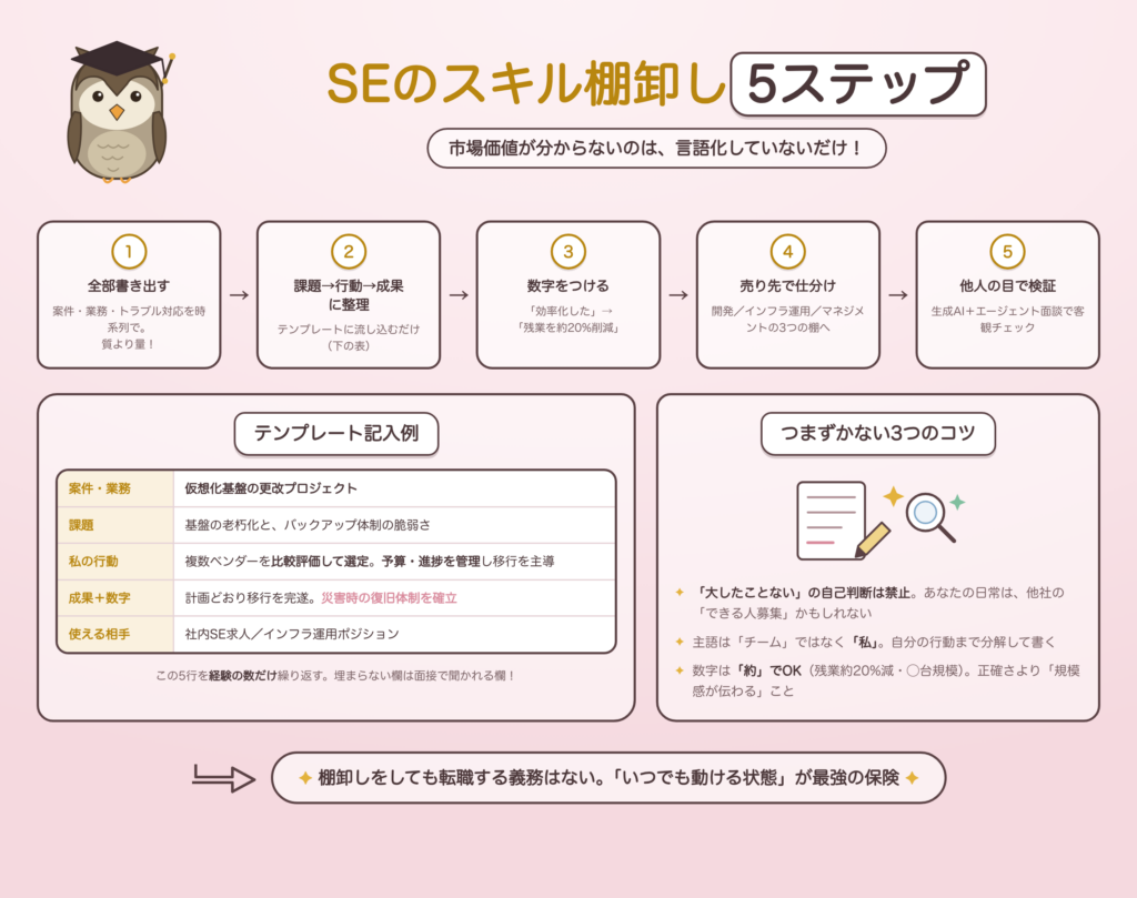SEのスキル棚卸し5ステップの図解